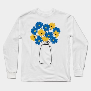 Blue and yellow flowers Long Sleeve T-Shirt